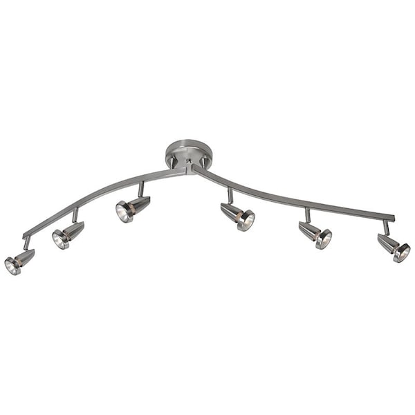 Access Lighting Mirage, 6 Light Adjustable LED Track, Brushed Steel Finish 52226LEDDLP-BS - main